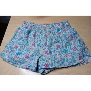 Girl's Vineyard Vines Printed Floral & Flamingo Lined Shorts, size Medium